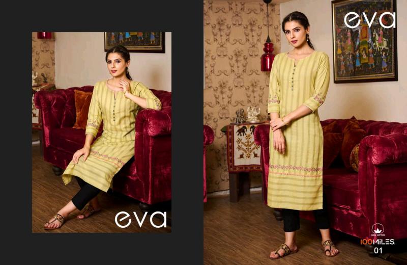 100 Miles Eva plain cotton kurtis online shopping india