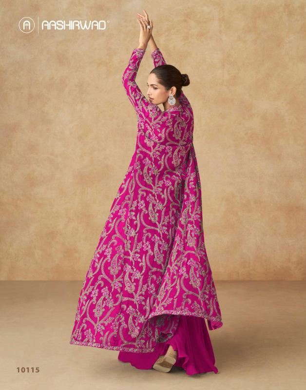 Aashirwad Purple Real Georgette Indowestern for women