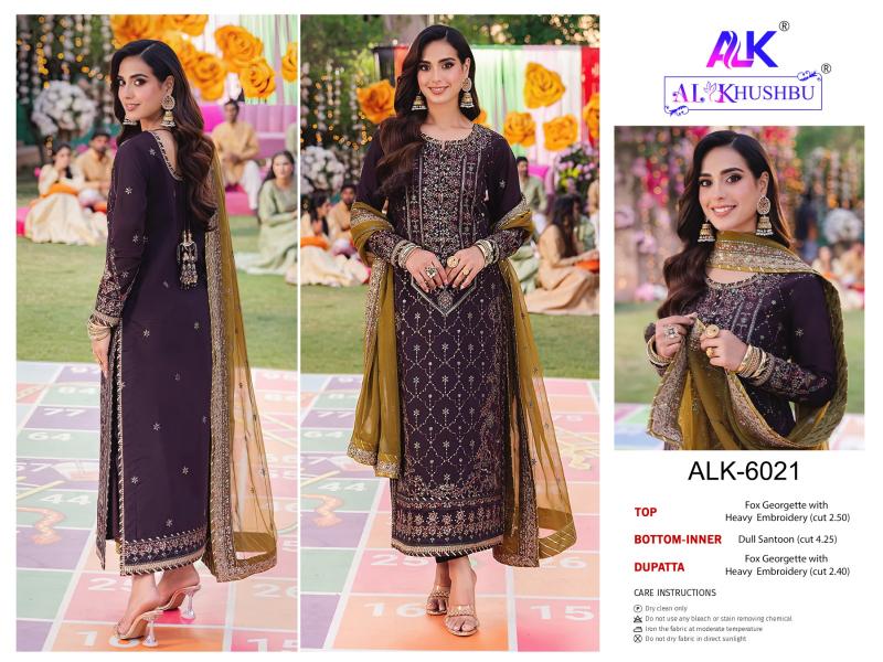 Al Khushbu 6021 To 6023 Georgette wholesale pakistani suits in delhi