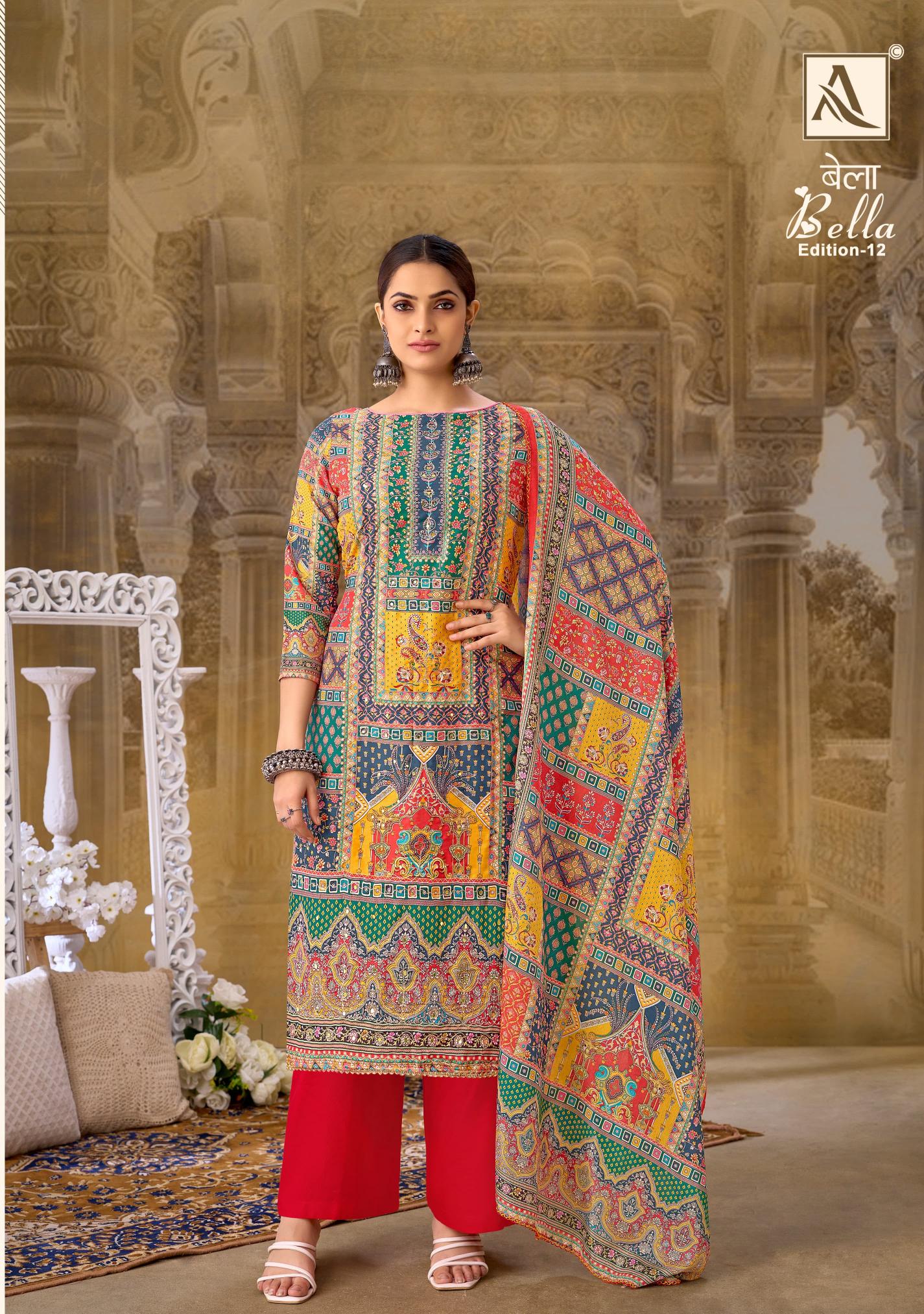 Alok Bella Vol 12 wholesale online shopping dress material cash on delivery