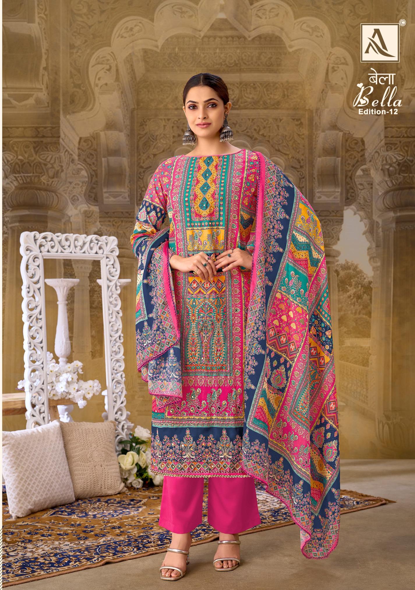 Alok Bella Vol 12 wholesale online shopping dress material cash on delivery