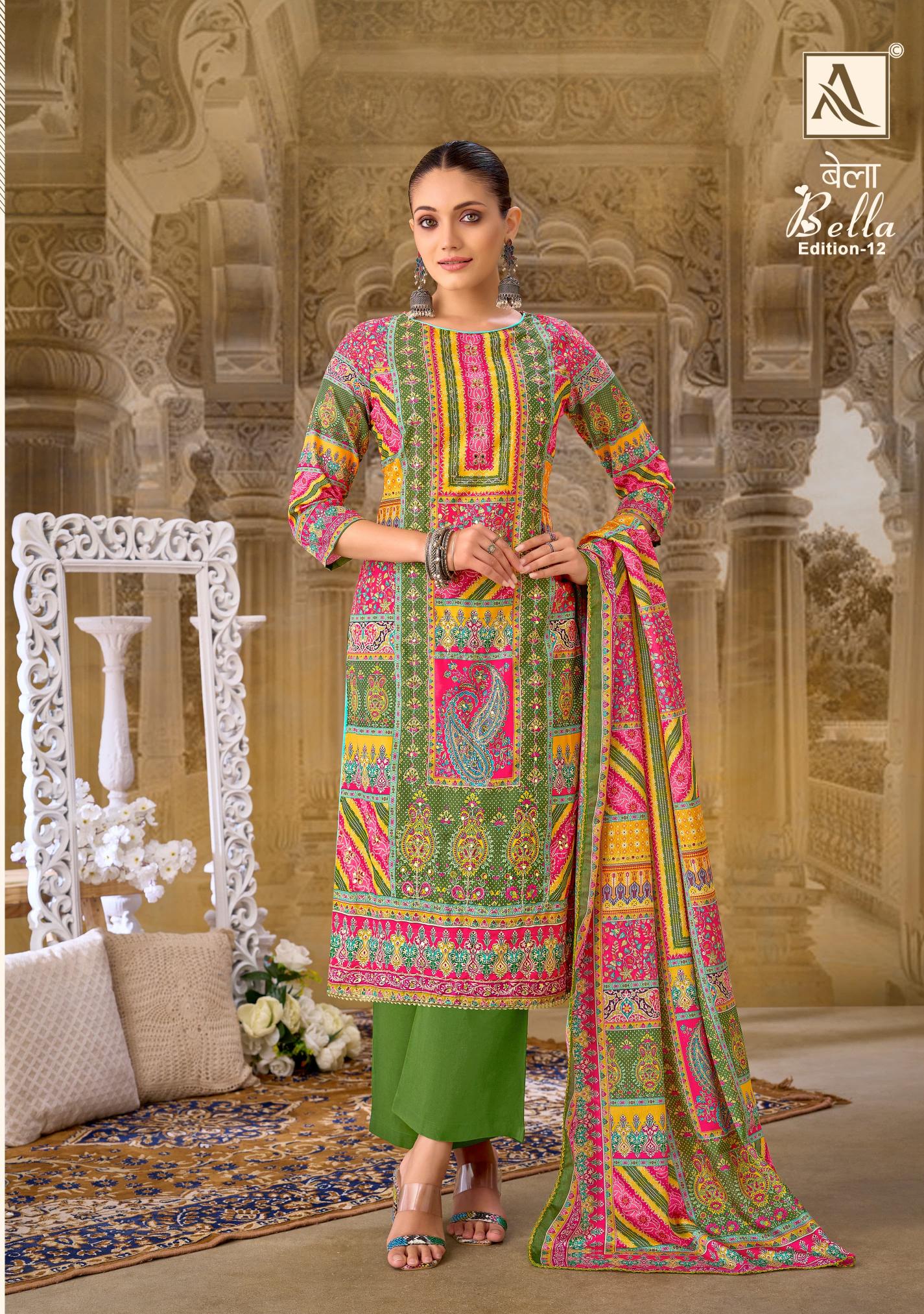 Alok Bella Vol 12 wholesale online shopping dress material cash on delivery