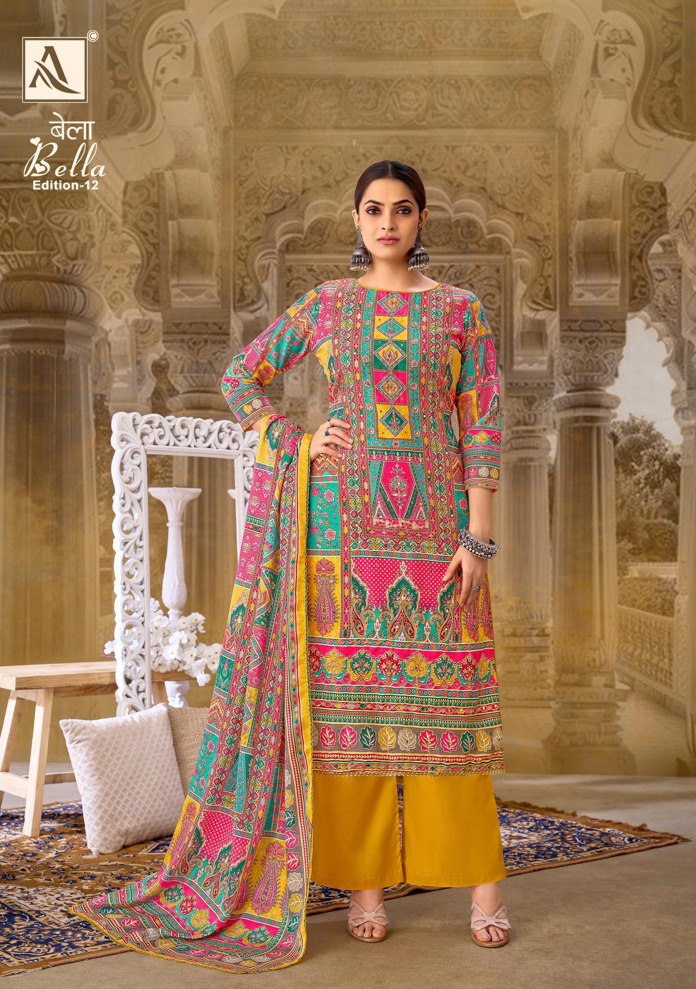 Alok Bella Vol 12 wholesale online shopping dress material cash on delivery