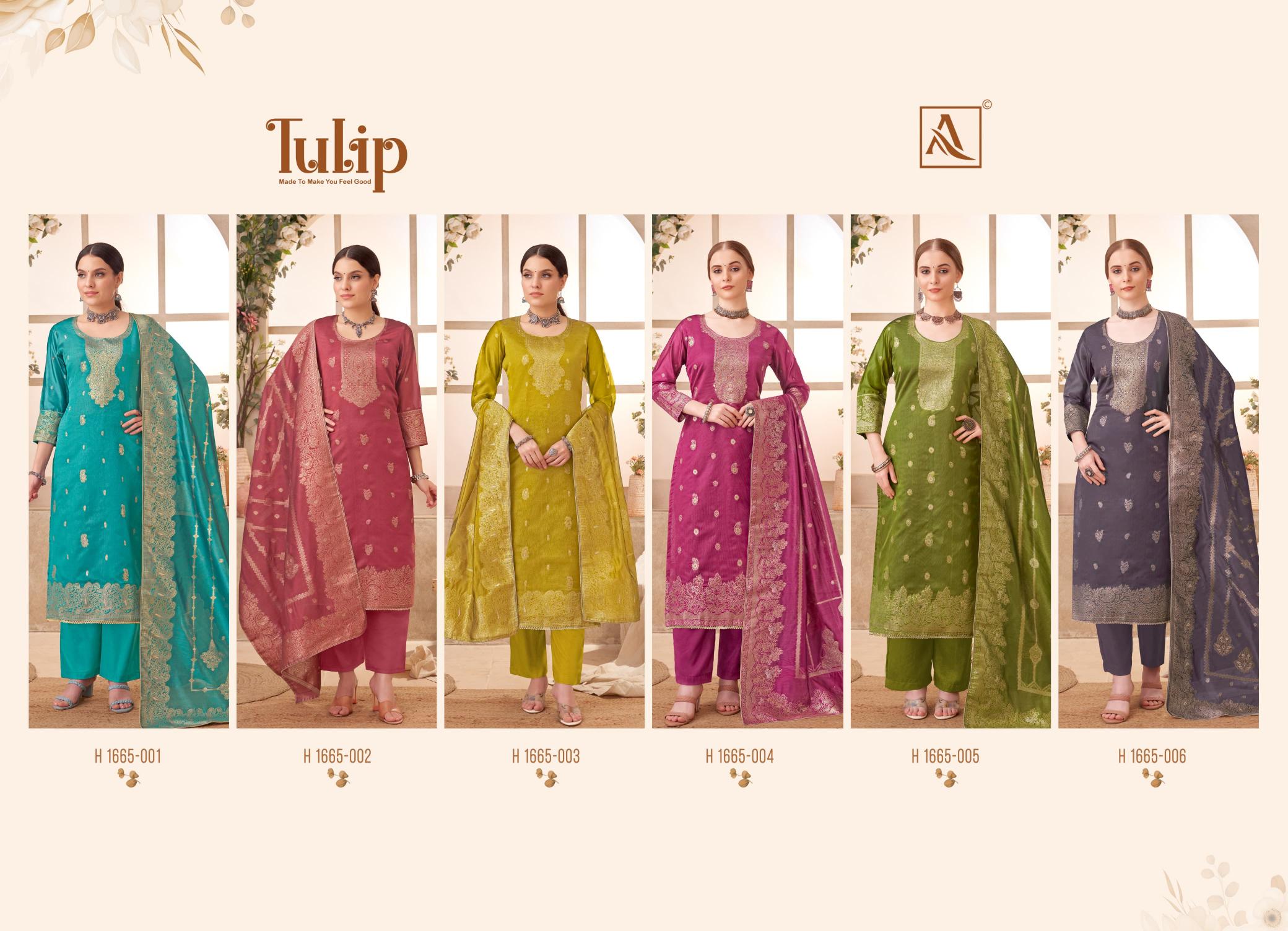 Alok Tulip Premium Weaving Jacquard Dress Material Wholesale Catalog