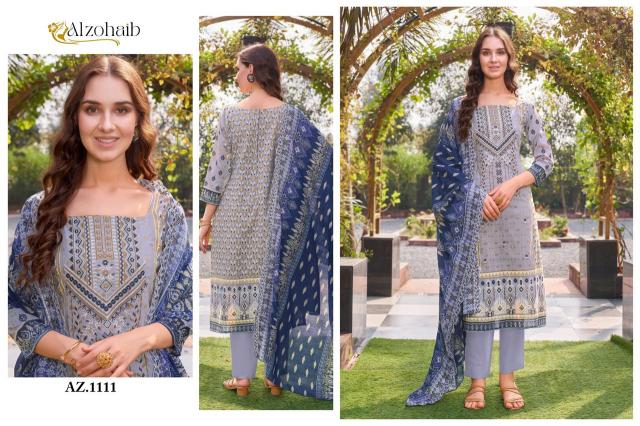 Alzohaib Az 1009 To 1011 Cotton Pakistani Suits Wholesale Catalog