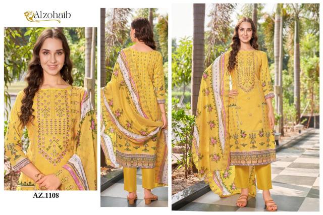 Alzohaib Az 1009 To 1011 Cotton Pakistani Suits Wholesale Catalog