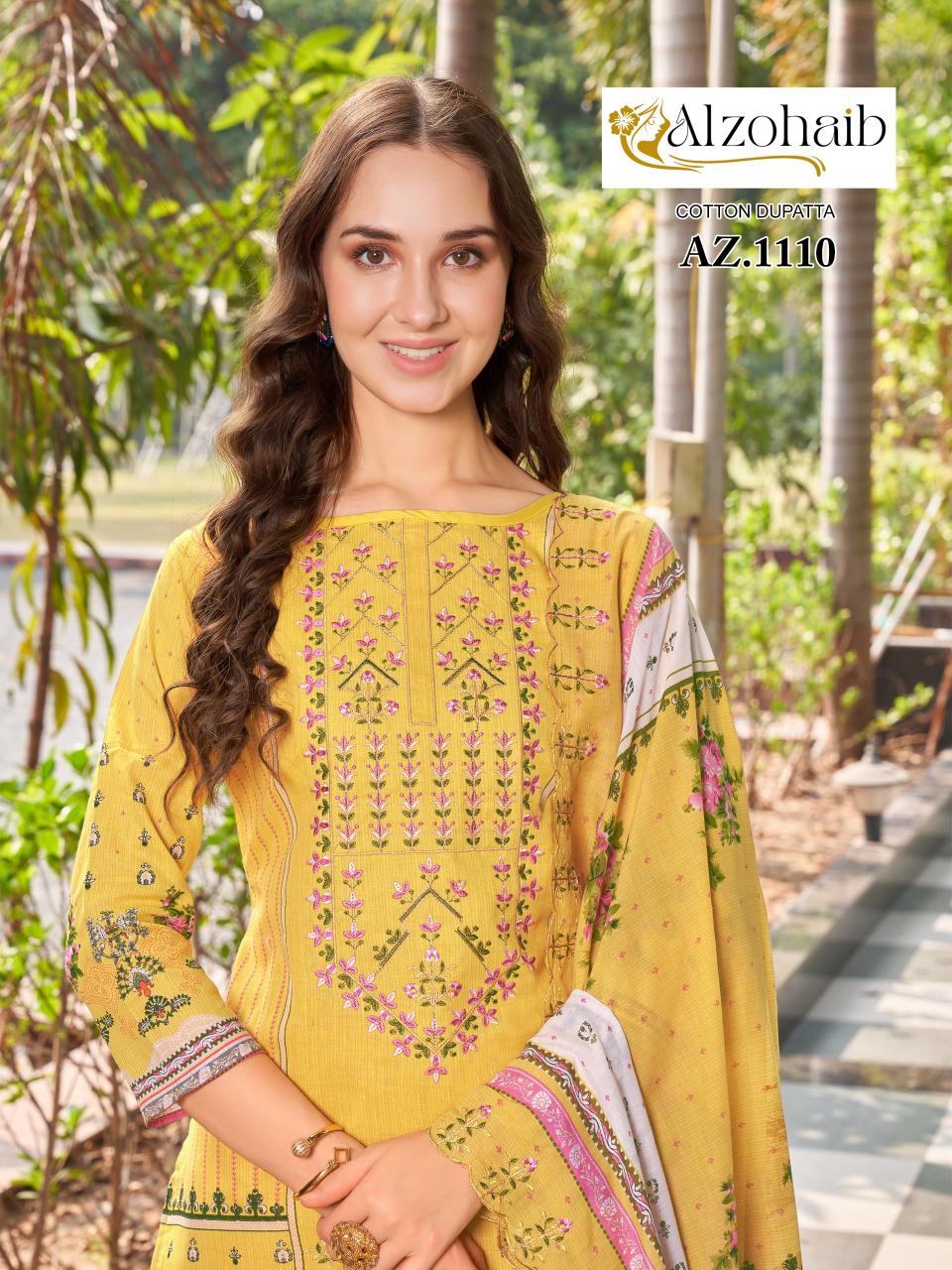 Alzohaib Az 1009 To 1011 Cotton Pakistani Suits Wholesale Catalog