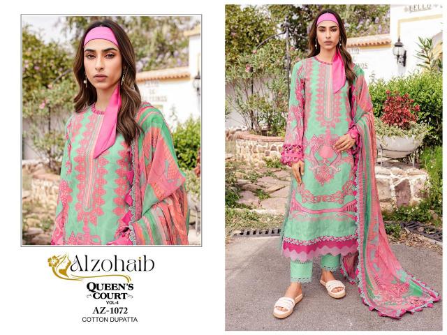 Alzohaib Queens Court Vol 4 Chiffon Dupatta original pakistani lawn suites wholesale dealer