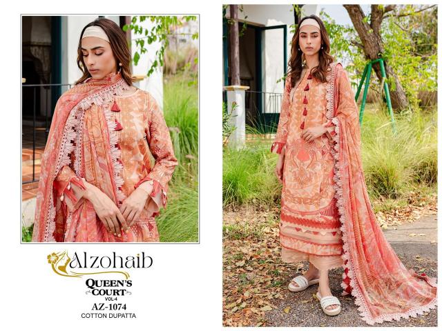 Alzohaib Queens Court Vol 4 Cotton Dupatta Pakistani suits wholesale india