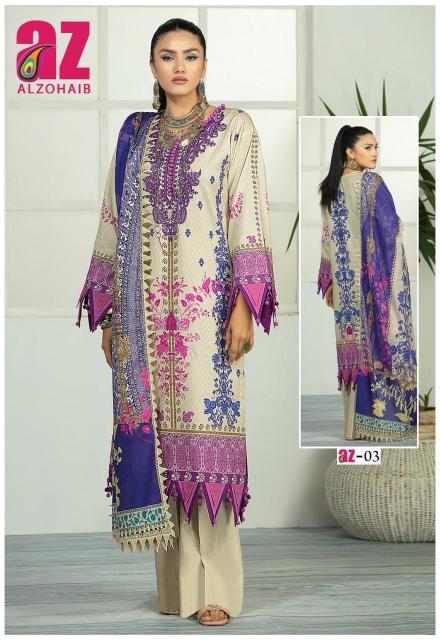 Alzohaib Zoohra Vol-01 – Karachi Dress Material - Wholesale Catalog