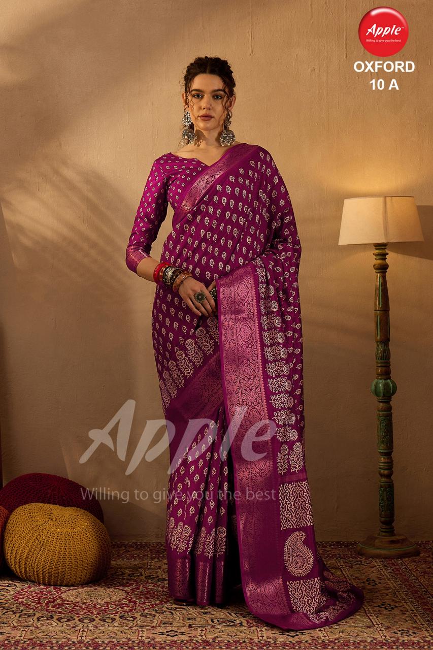 Apple Oxford 10 printed silk sarees online india