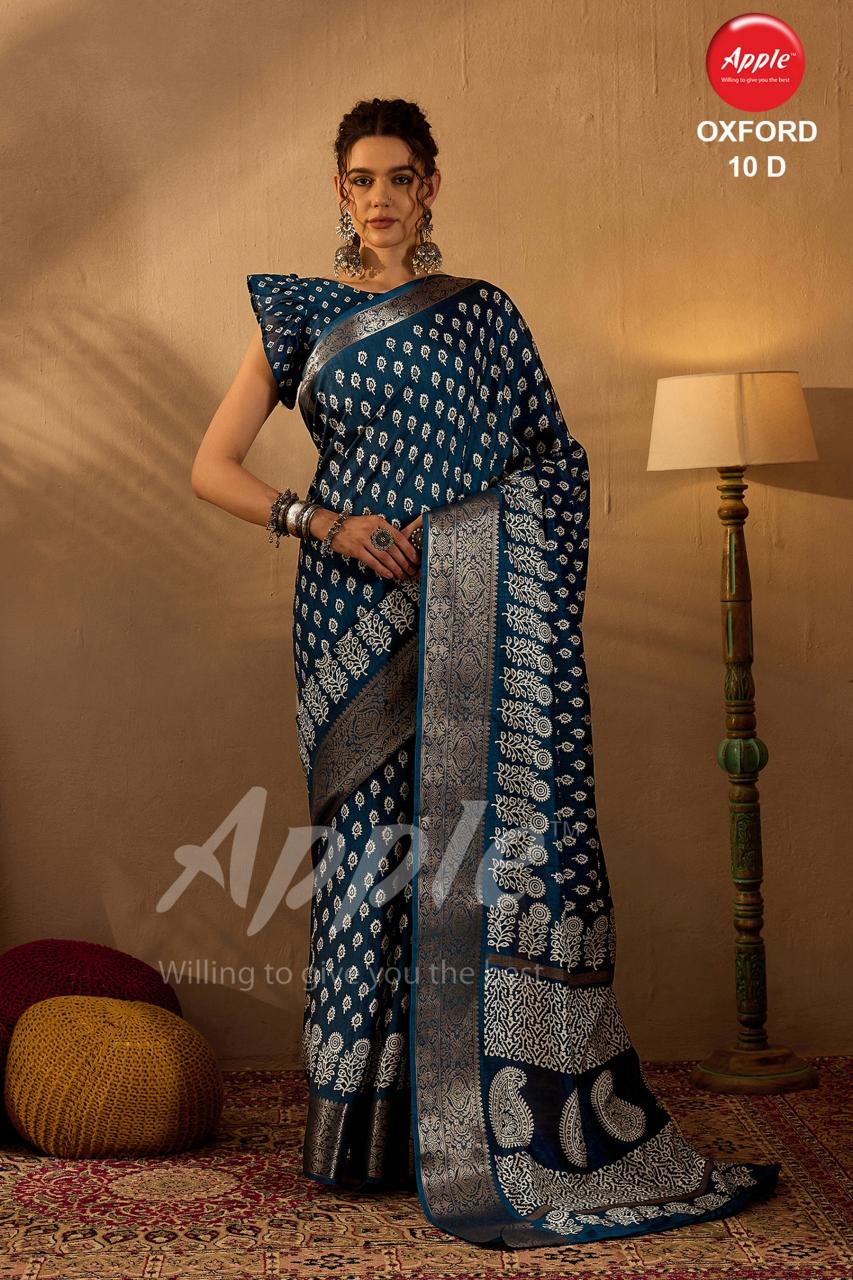 Apple Oxford 10 printed silk sarees online india