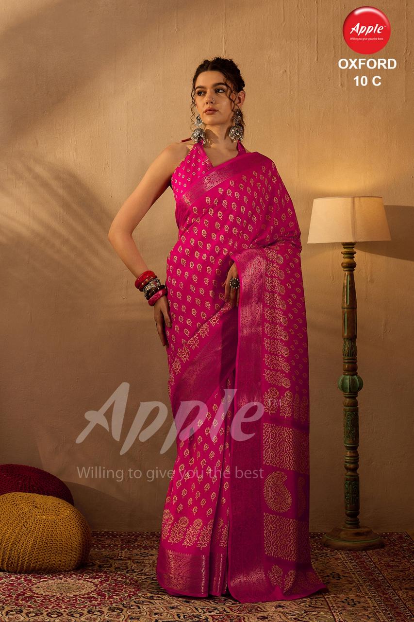 Apple Oxford 10 printed silk sarees online india