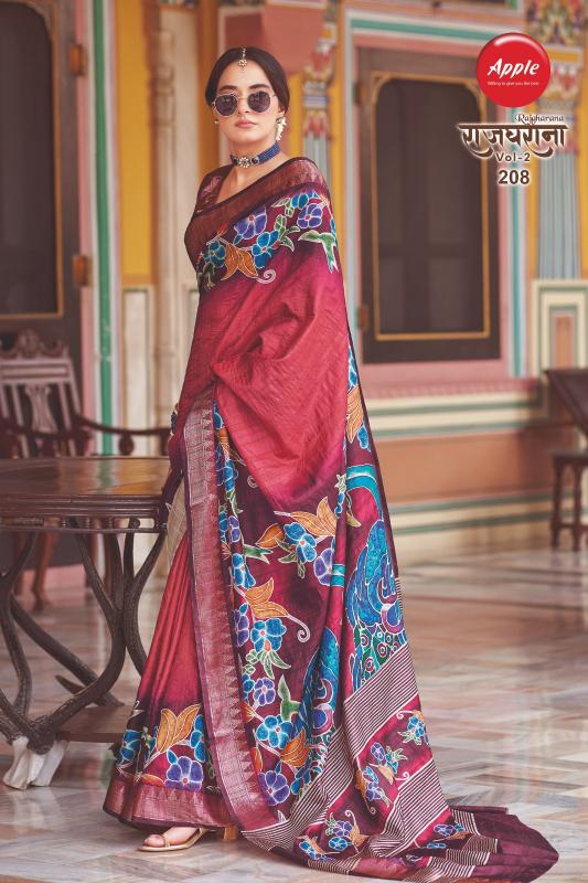 Apple Rajgharana Vol 2 Silk Blend latest designer saree india