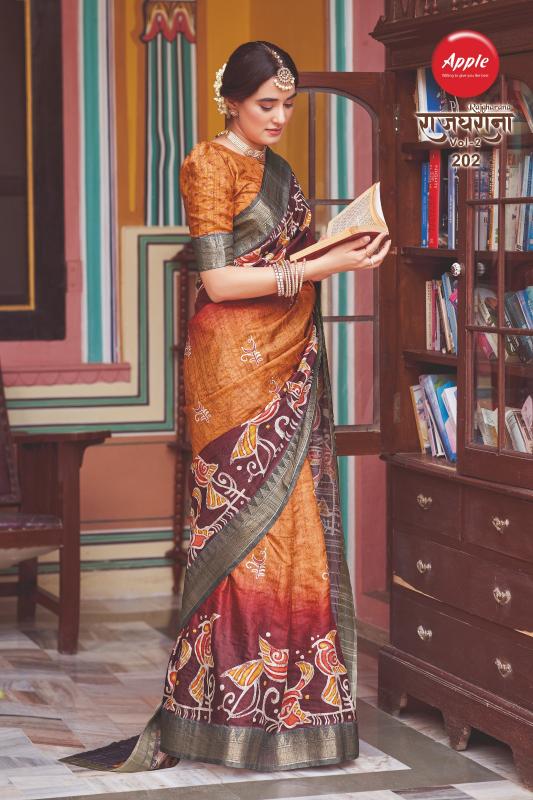 Apple Rajgharana Vol 2 Silk Blend latest designer saree india