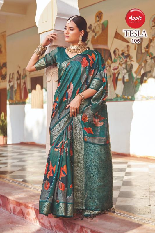 Apple Tesla Beautiful Silk Woven Saree evening sarees online india