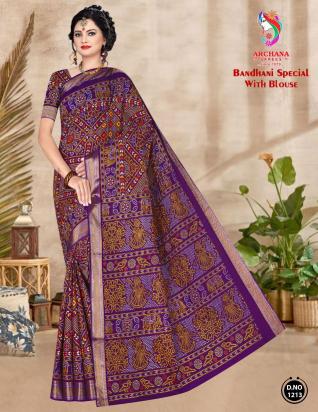 Archana Bandhani Special – Cotton sarees - Wholesale Catalog