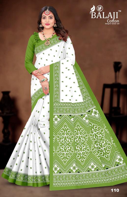 Balaji White Butti – Cotton Saree - Wholesale Catalog