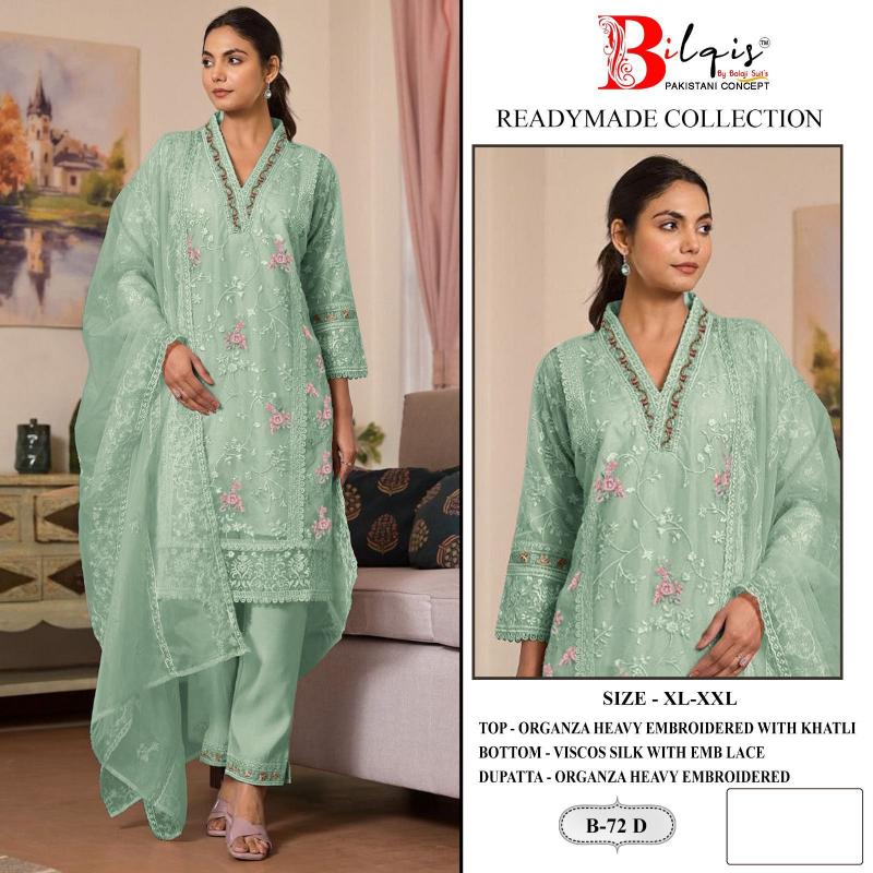 Bilqis B 72 A to D Pakistani Suits Wholesale Catalog