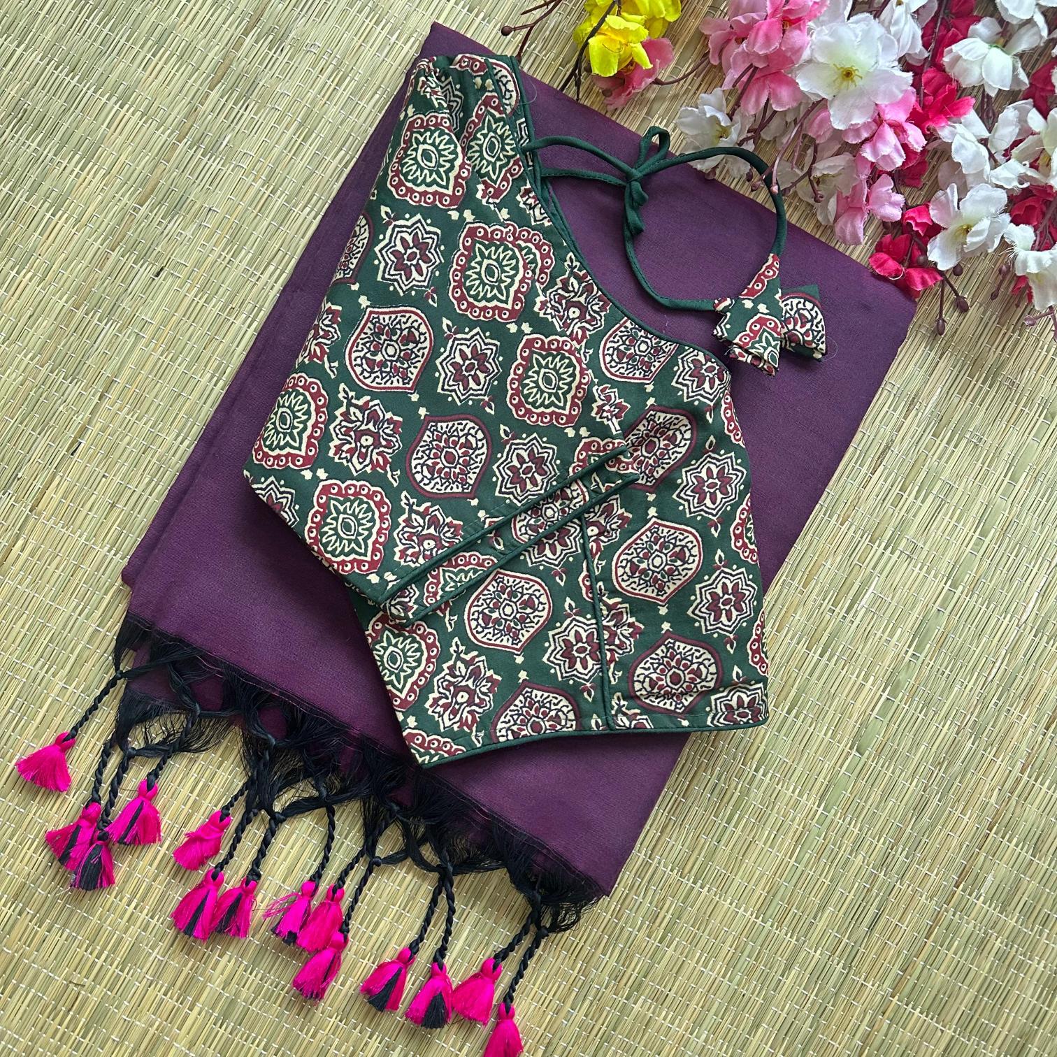 Blousewala Hk17 khadi cotton sarees online shopping india