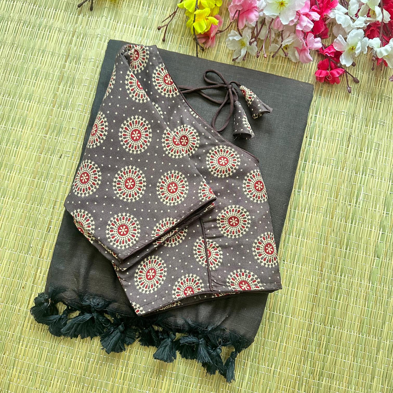 Blousewala Hk17 khadi cotton sarees online shopping india