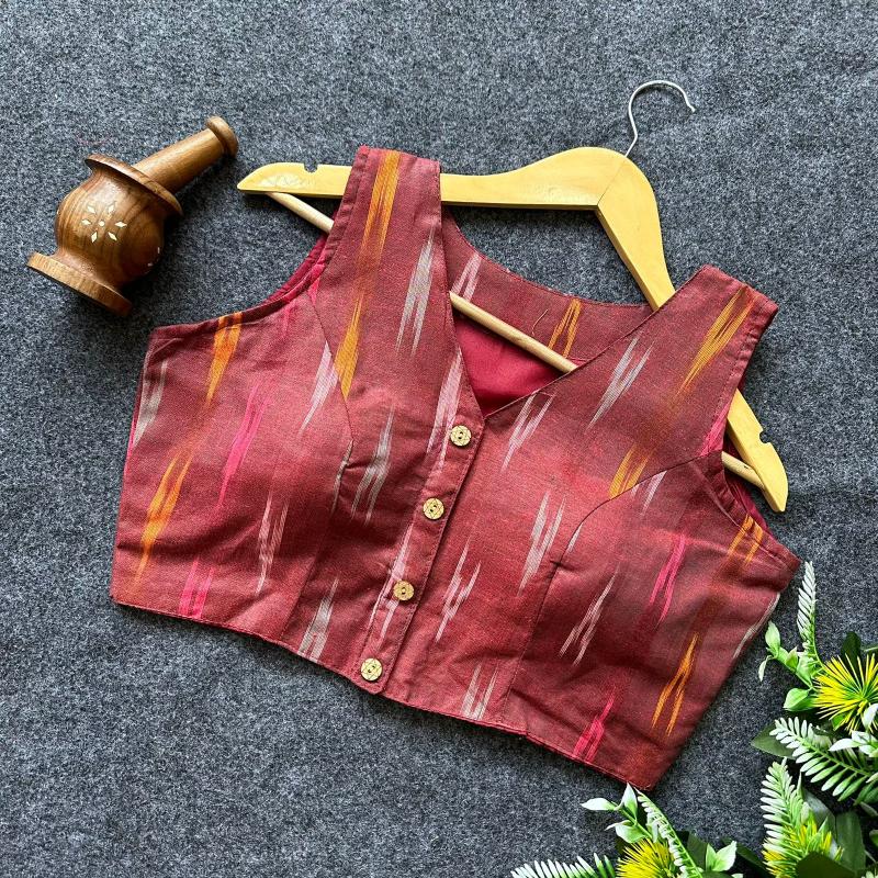 Blousewala Pure Ikkat Cotton blouse piece wholesale in mumbai