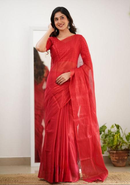 Blousewala Tissue cotton most popular sarees in india