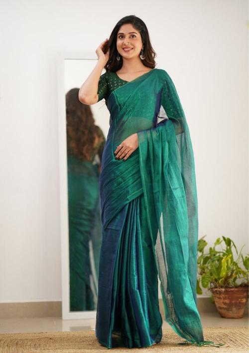 Blousewala Tissue cotton most popular sarees in india