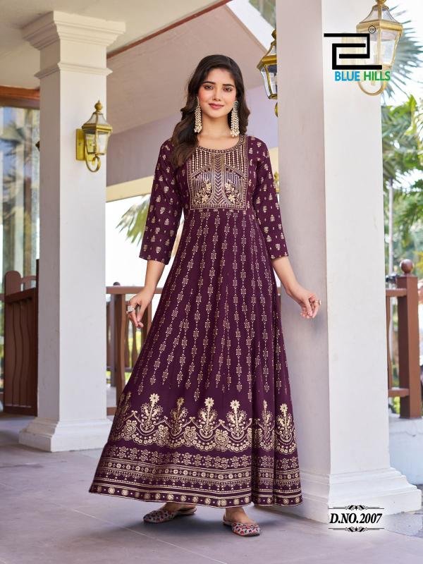 Blue Hills Pushpa 2 lowest price of round kurtis in india