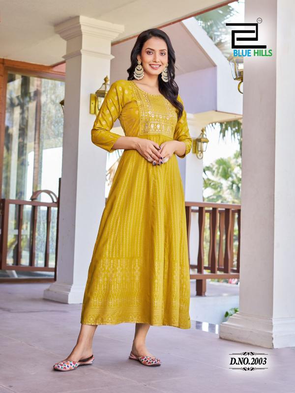 Blue Hills Pushpa 2 lowest price of round kurtis in india