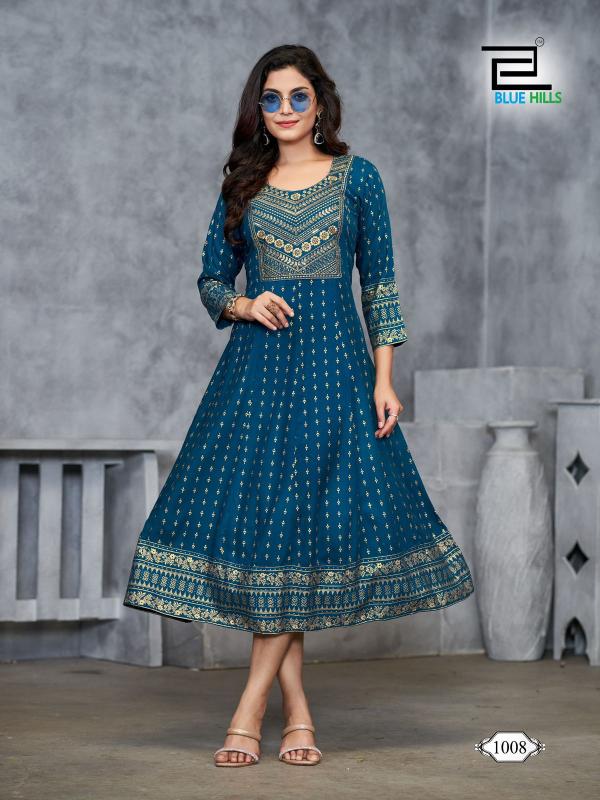 Blue Hills Womaniya Plus Vol 1 Rayon Designer Kurti Wholesale Catalog