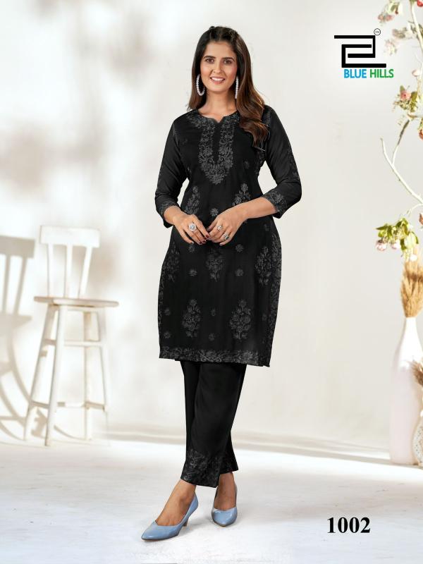 Blue Hills Wonder Black and white white kurti designer in online india