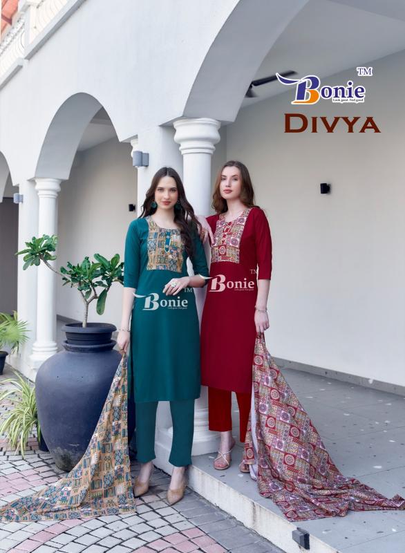 Bonie Divya Vol 1 plain black kurti online india