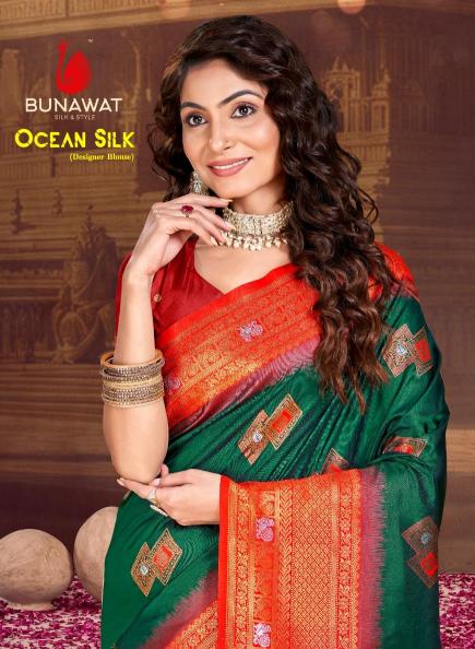 Bunawat Ocean Silk buy raw silk sarees online india