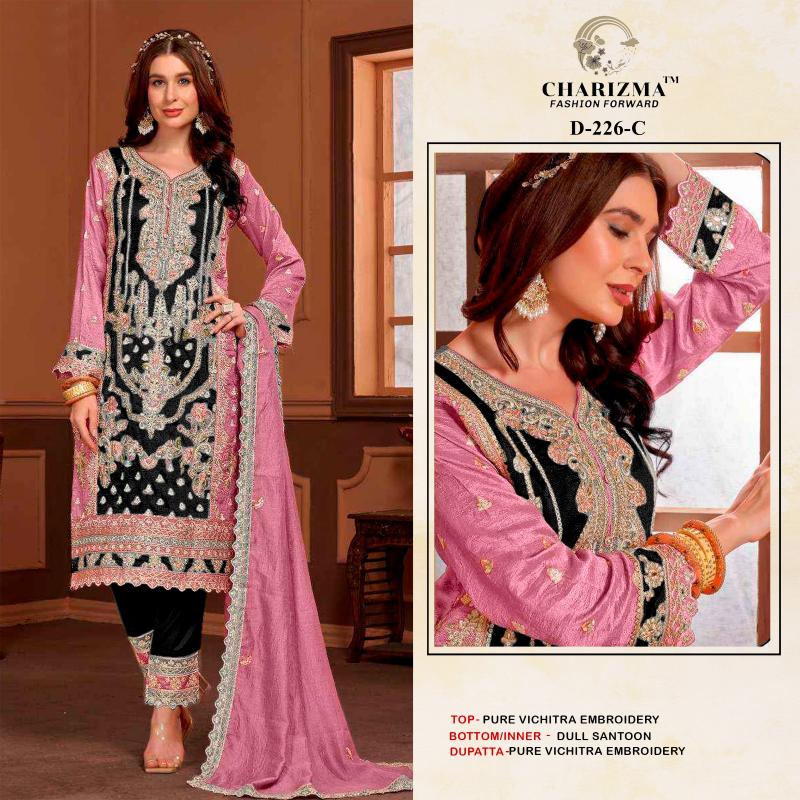 Charizma 226 pure vichitra heavy embroidery Pakistani Suits Wholesale Catalog