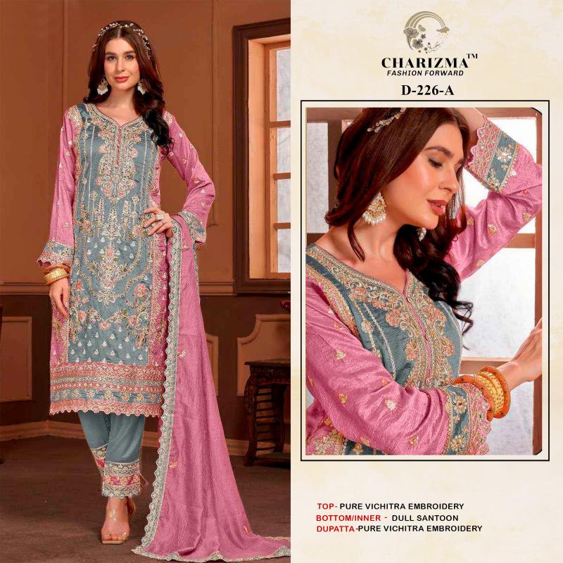 Charizma 226 pure vichitra heavy embroidery Pakistani Suits Wholesale Catalog