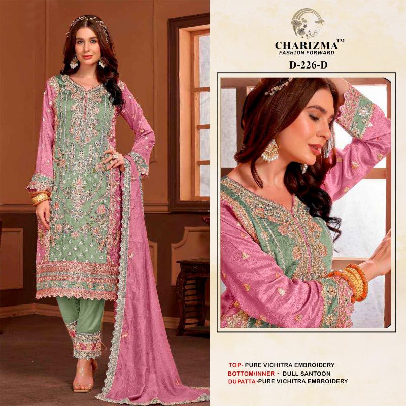 Charizma 226 pure vichitra heavy embroidery Pakistani Suits Wholesale Catalog