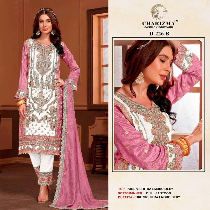 Charizma 226 pure vichitra heavy embroidery Pakistani Suits Wholesale Catalog