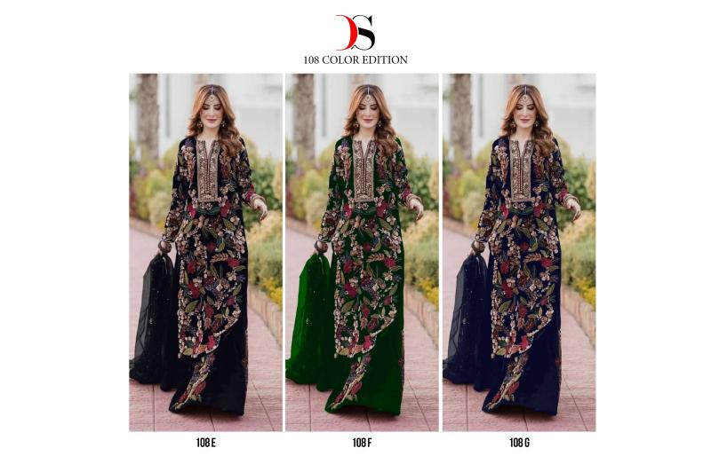 Deepsy 108 Velvet with heavy embroidery Pakistani Suits Wholesale Catalog