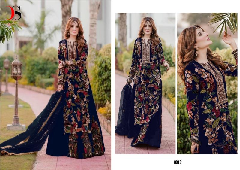 Deepsy 108 Velvet with heavy embroidery Pakistani Suits Wholesale Catalog