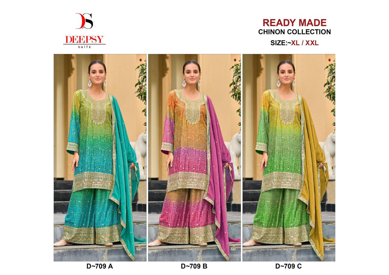 Deepsy D 709 Embroidered Pakistani Ready Made wholesale suits on approval