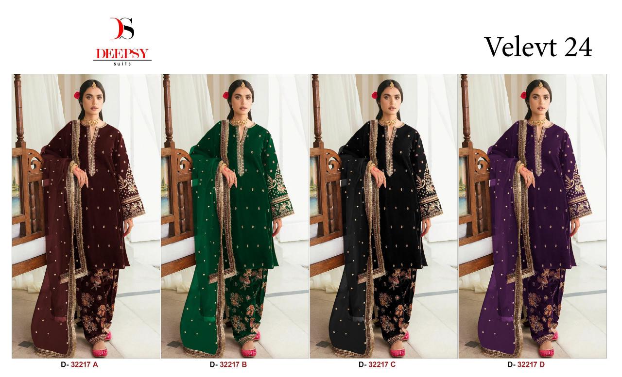 Deepsy Hit Deisgn of Velvet 24 D- 32217 Salwar Kameez Wholesale Catalog