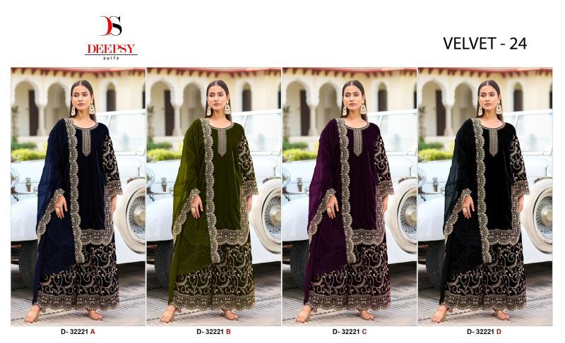 Deepsy Hit Deisgn of Velvet 24 D- 32221 ABCD Salwar Kameez Wholesale Catalog