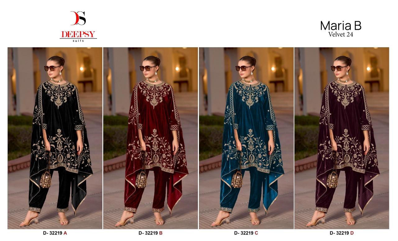 Deepsy Maria B Velevt 24 D- 32219 ABCD Velvet with heavy embroidery Salwar Kameez Wholesale Catalog