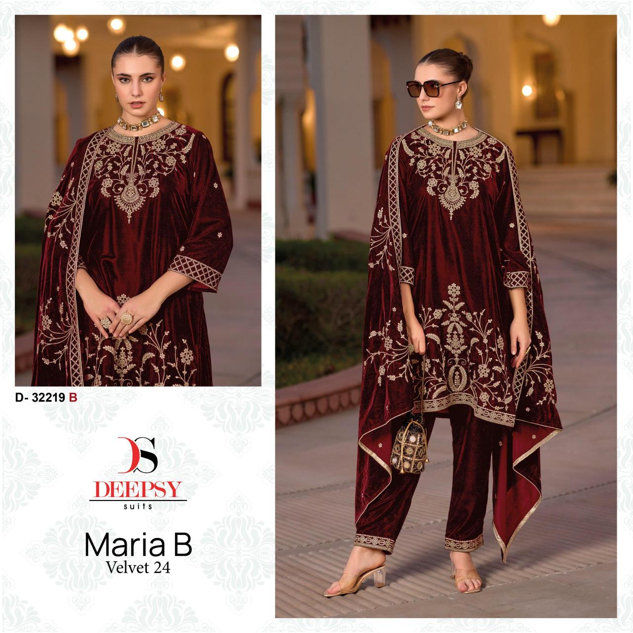 Deepsy Maria B Velevt 24 D- 32219 ABCD Velvet with heavy embroidery Salwar Kameez Wholesale Catalog