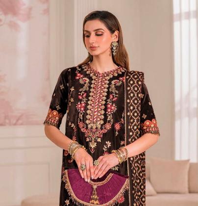 Deepsy Velvet 24 D- 32223 A To D Pakistani Suit Wholesale Catalog 