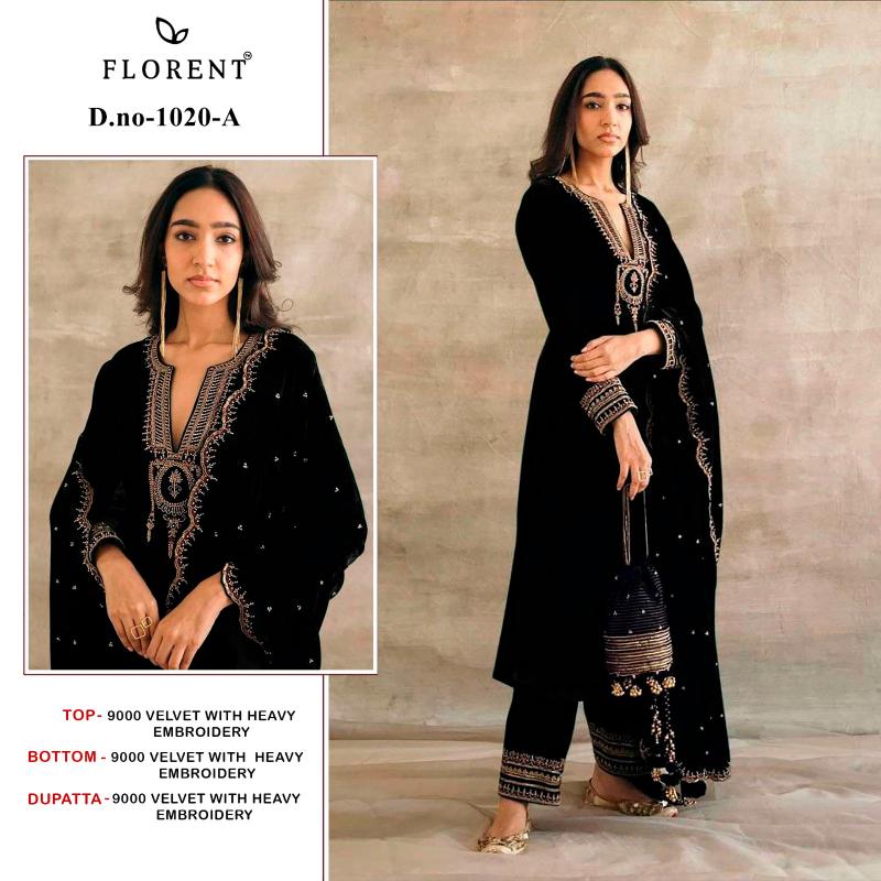 Florent 1020 ABCD Velvet salwar kameez wholesale surat