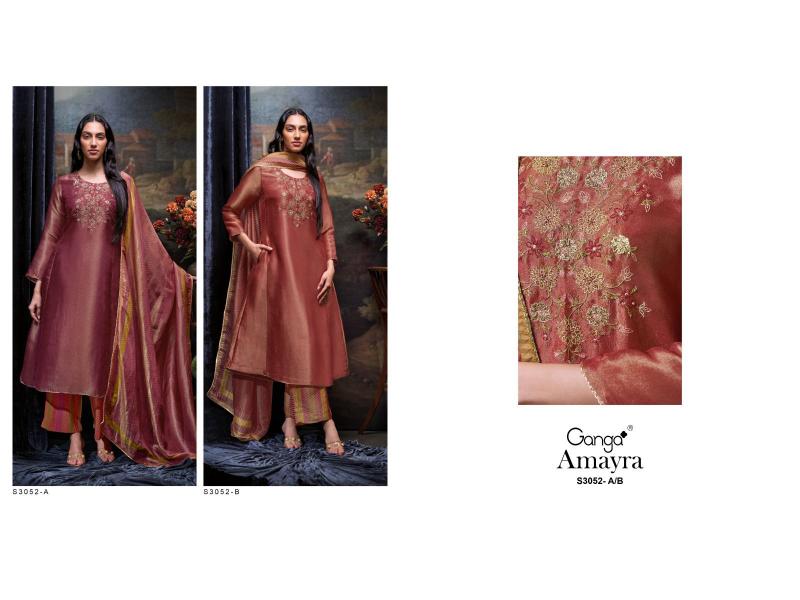 Ganga Amayra 3052 Premium Pure Bemberg Silk Salwar Kameez Wholeslae Catalog