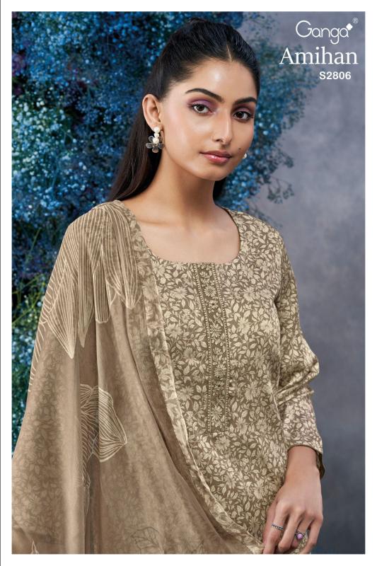 Ganga Amihan 2806 Premimum Cotton Silk Satin Salwar Kameez Wholesale Catalog  