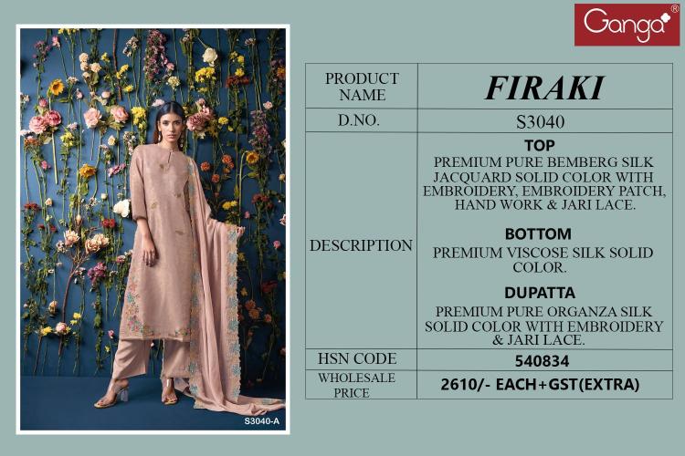 Ganga Firaki 3040 indian salwar kameez wholesale